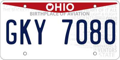 OH license plate GKY7080