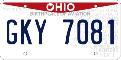 OH license plate GKY7081