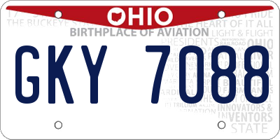 OH license plate GKY7088