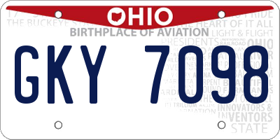 OH license plate GKY7098