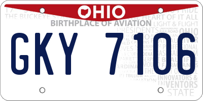OH license plate GKY7106