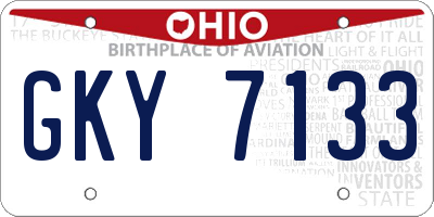 OH license plate GKY7133