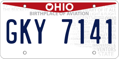OH license plate GKY7141