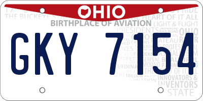 OH license plate GKY7154