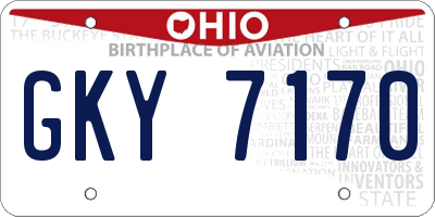 OH license plate GKY7170