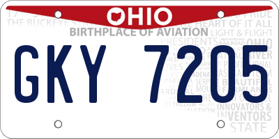 OH license plate GKY7205