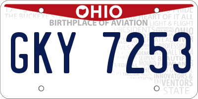 OH license plate GKY7253