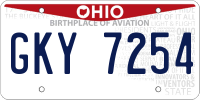 OH license plate GKY7254