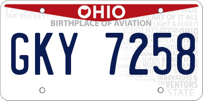 OH license plate GKY7258