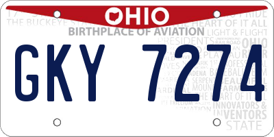 OH license plate GKY7274