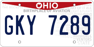 OH license plate GKY7289