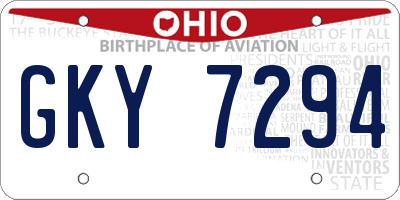 OH license plate GKY7294