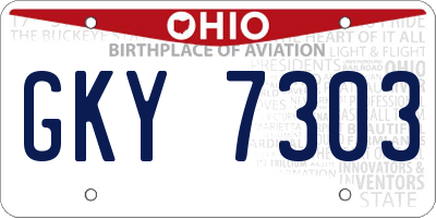 OH license plate GKY7303