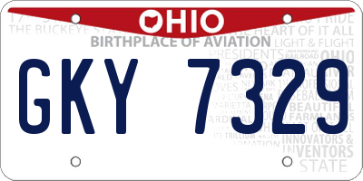 OH license plate GKY7329