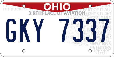 OH license plate GKY7337
