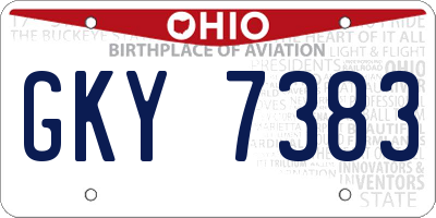 OH license plate GKY7383