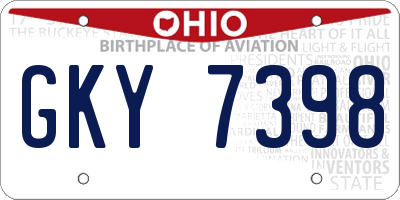 OH license plate GKY7398