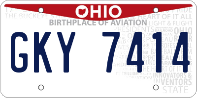 OH license plate GKY7414