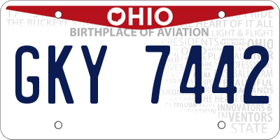 OH license plate GKY7442