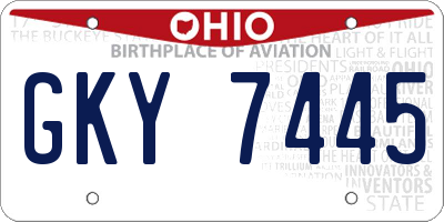 OH license plate GKY7445