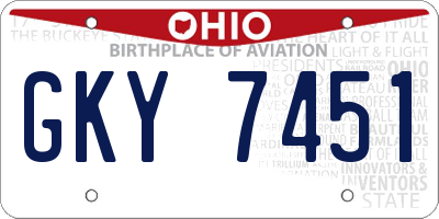 OH license plate GKY7451