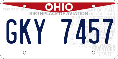 OH license plate GKY7457
