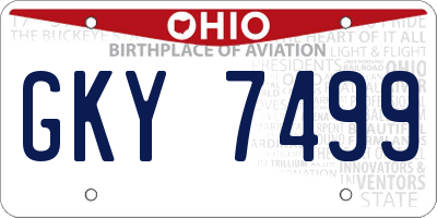 OH license plate GKY7499