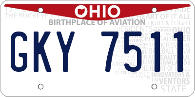 OH license plate GKY7511