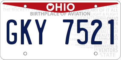 OH license plate GKY7521
