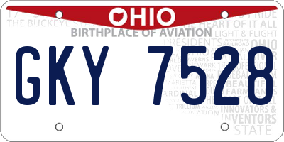 OH license plate GKY7528