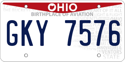 OH license plate GKY7576