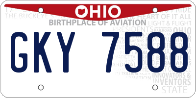 OH license plate GKY7588
