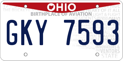 OH license plate GKY7593
