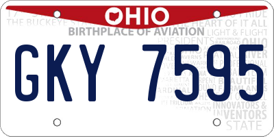OH license plate GKY7595