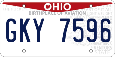 OH license plate GKY7596