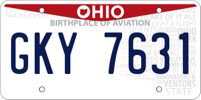 OH license plate GKY7631