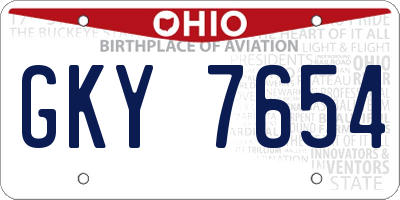 OH license plate GKY7654