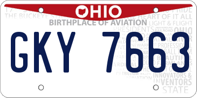 OH license plate GKY7663