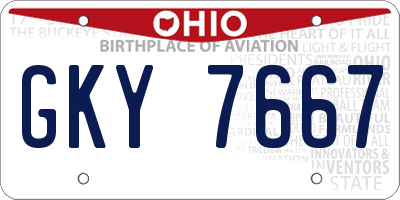 OH license plate GKY7667