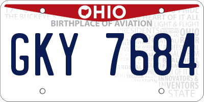 OH license plate GKY7684