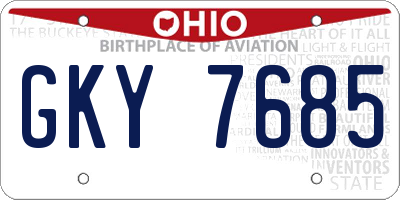 OH license plate GKY7685