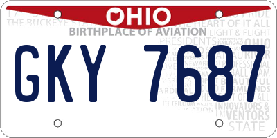 OH license plate GKY7687
