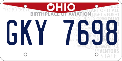 OH license plate GKY7698