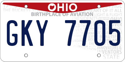 OH license plate GKY7705