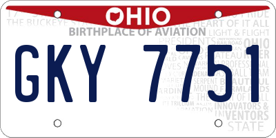 OH license plate GKY7751