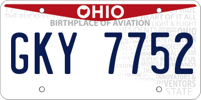 OH license plate GKY7752