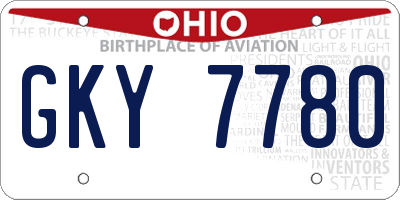 OH license plate GKY7780
