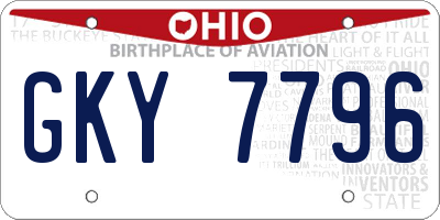 OH license plate GKY7796