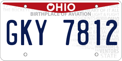OH license plate GKY7812