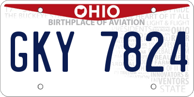 OH license plate GKY7824